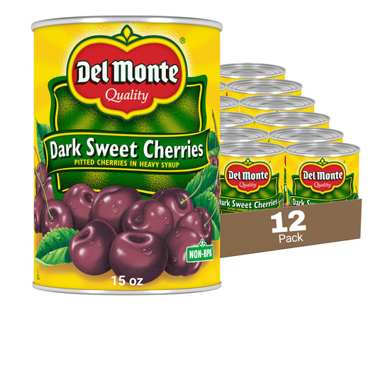 Del Monte Dark Sweet Pitted Cherries in Heavy Syrup 12/15 oz. Can (pack of 12)