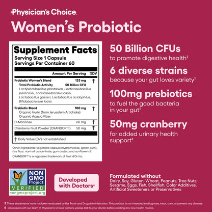 Physician's CHOICE Feminine Power Duo Bundle - Vaginal Probiotic 30ct + Womens Probiotic 60ct
