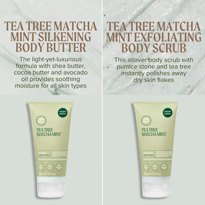 Tea Tree Matcha Mint Body Care Duo, Body Scrub + Body Butter, For All Skin Types, Especially Dry Skin