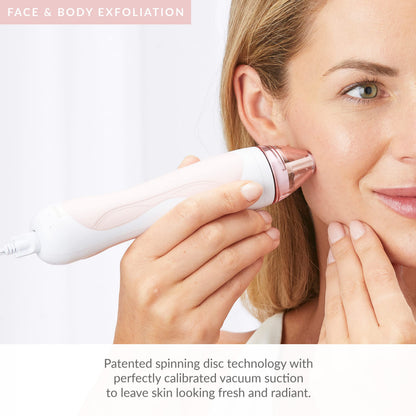 PMD Beauty Personal Microderm Pro - At-Home Use, Facial Exfoliator Tool, Microdermabrasion Machine Kit for Face and Body Skincare, Blush + Starter Kit