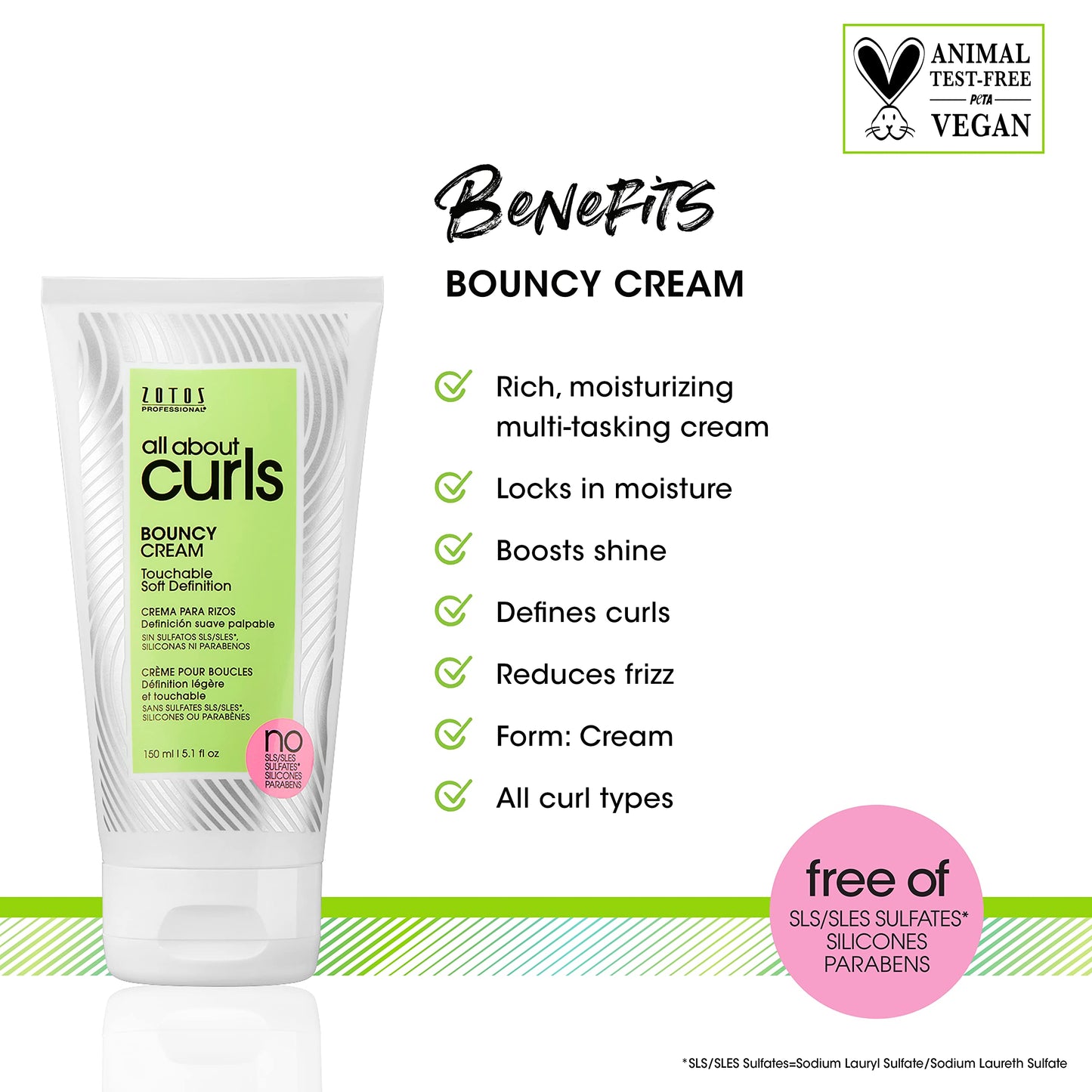ALL ABOUT CURLS Bouncy Cream | For Curly Hair Styling | Moisturize, Define & Enhance Texture | Reduce Frizz & Boost Shine | Soft Definition | Vegan & Cruelty Free | Sulfate & Paraben Free