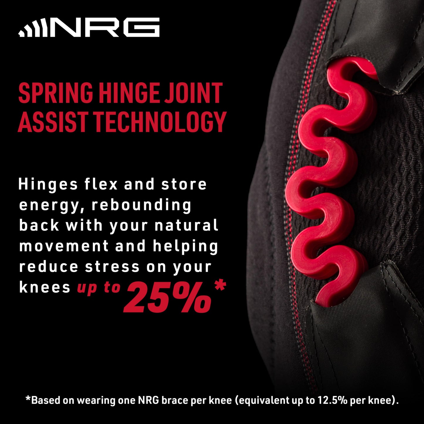 McDavid NRG Max Support Knee Brace, Compression Brace w/Spring Hinges for Injury Recovery, Pain, Fits Right or Left Leg