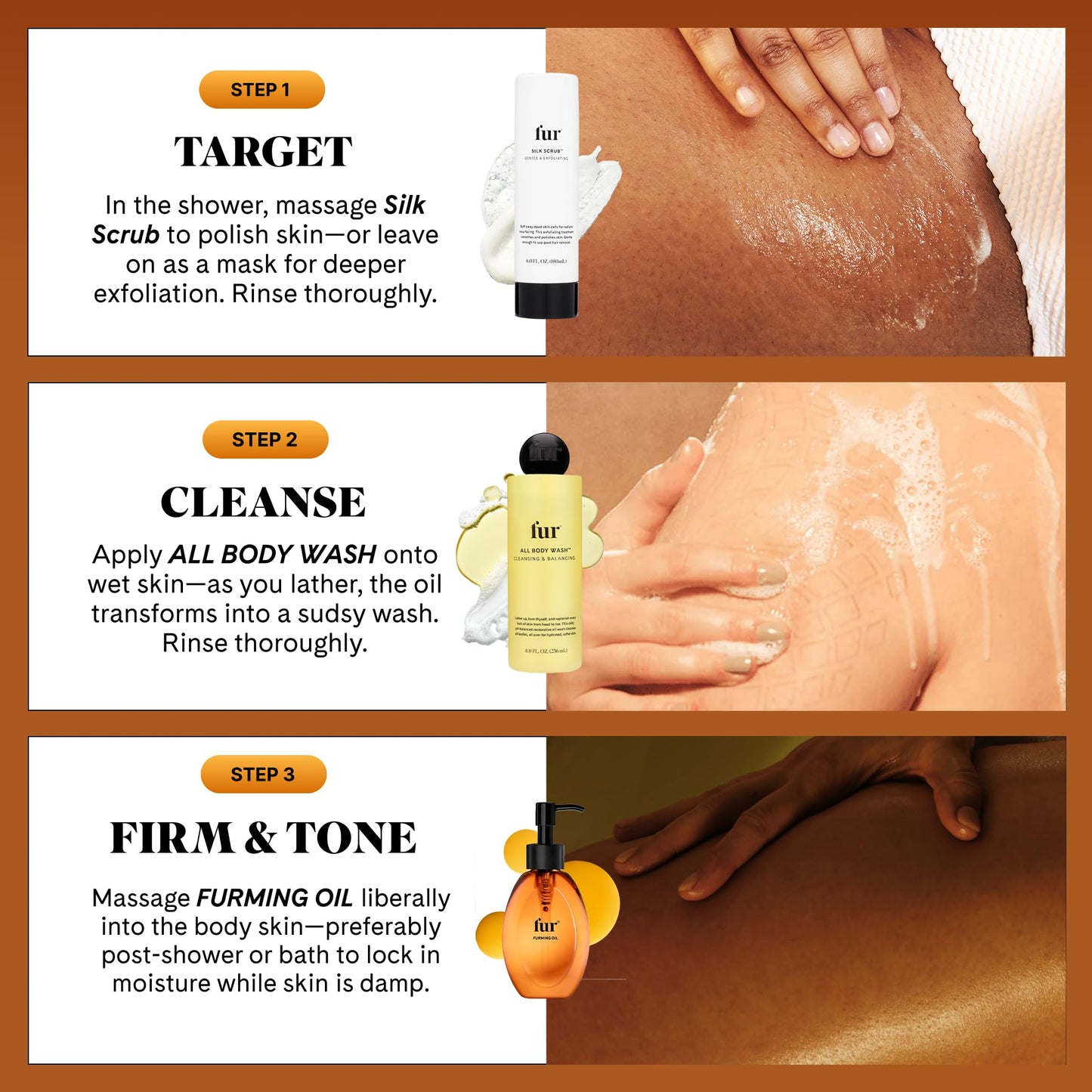 Fur Furming Oil Firming Body Oil with Bakuchiol Retinol Alternative, Hydrating Body Oil for Smoother, Firmer-Looking Skin, Lightweight Body Moisturizing Oil for Butt, Thighs & Body