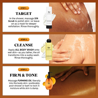 Fur Furming Oil Firming Body Oil with Bakuchiol Retinol Alternative, Hydrating Body Oil for Smoother, Firmer-Looking Skin, Lightweight Body Moisturizing Oil for Butt, Thighs & Body