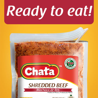 Chata Mexican Machaca de Res, Traditional Dried Shredded Beef, 3.5 oz