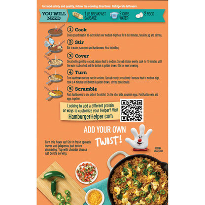 Hamburger Helper BREAKFAST Southwest Style Hashbrowns, 4 oz
