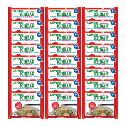 stickerless New Ramen Noodles, Original Soy Sauce Flavor, No.1 Tasting Japanese Instant Noodles (3.5 Oz) (24 pouches)