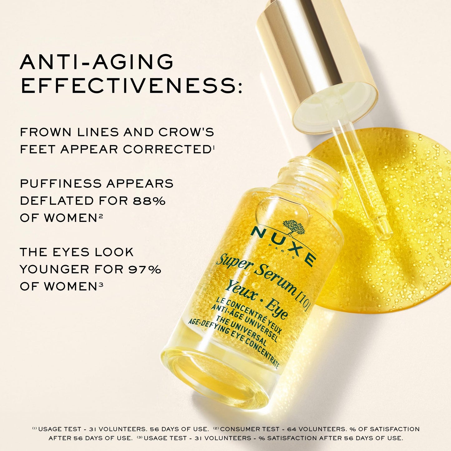 NUXE Super Serum Eye with Hyaluronic Acid and Botanical Caffeine, Anti-Aging Eye Serum, 0.5 fl oz