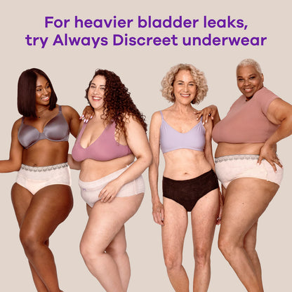 Always Discreet Incontinence Panty Liners for Bladder Leaks, Size 2, Very Light Absorbency, 120 Count (Pack of 2)
