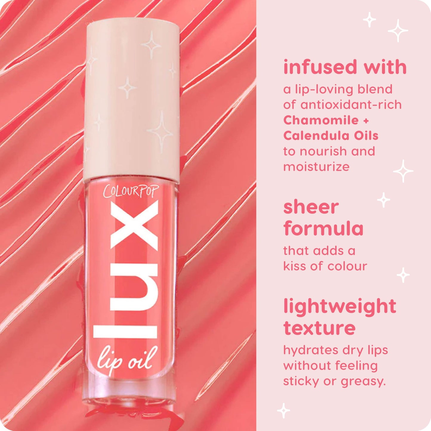 ColourPop Lux Lip Oil - Hydrating, Sheer Tinted Lip Formulated with Chamomile Extract & Calendula Oil - Non-Greasy, Nourishing Bengal Pink (0.16 oz)