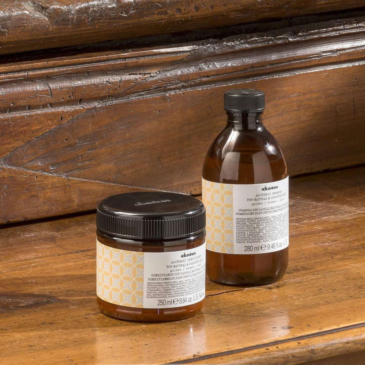 Davines Alchemic Conditioner Golden, Color Depositing Cream for Golden Blonde & Honey Hair - Intensifies & Hydrates Warm Blonde Tones with Jojoba Oil, 8.45 Fl Oz
