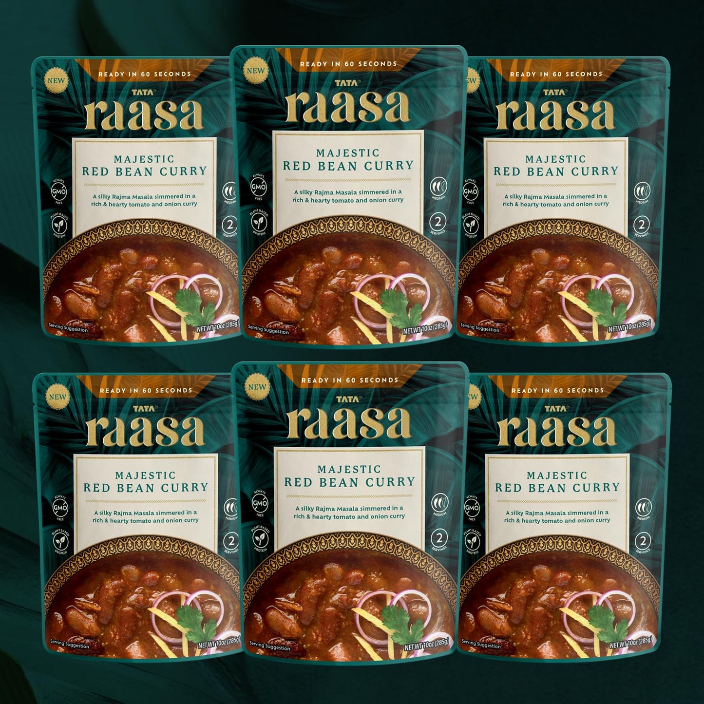 Tata Raasa Majestic Red Bean Curry, Vegan Friendly, Non-GMO, 10 Ounce (Pack of 6)