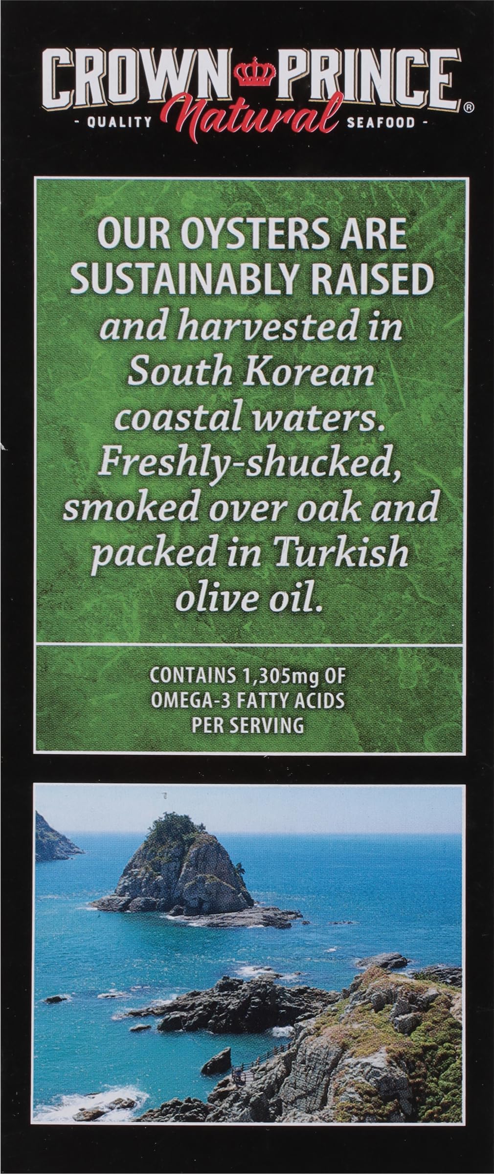 Crown Prince Natural Smoked Oysters Hand Packed in Olive Oil, 3 Ounce Cans (Pack of 6)