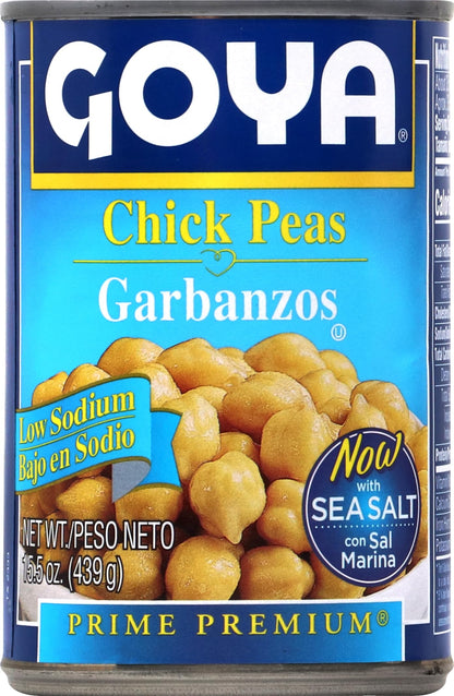 Goya Foods Low Sodium Chick Peas, 15.5 Ounce (Pack of 2)
