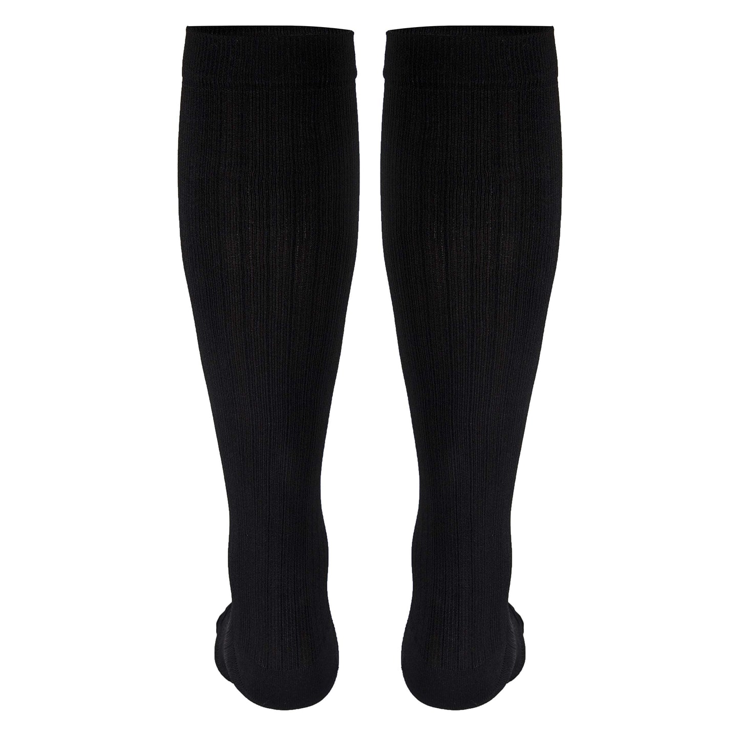 NuVein Men's Compression Socks, 8-15 mmHg Support, Dress Trouser Style, Over Calf Knee High, Black, Small