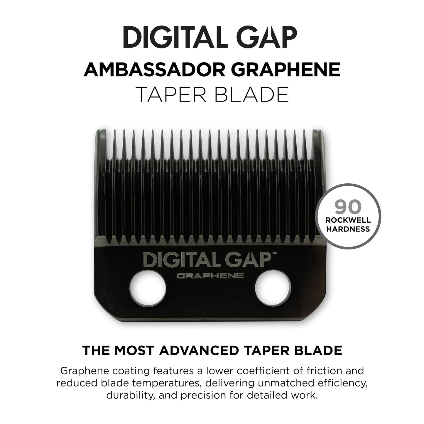 COCCO Digital Gap Ambassador Graphene Taper Clipper Replacement Blade, Screw-Mounted, for COCCO Veloce & Hyper Veloce Clippers and Standard Clipper Blade Fit (45.5 mm Width, 18.0 mm Screw Distance)