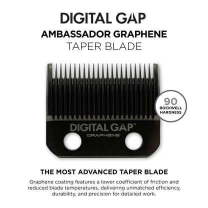 COCCO Digital Gap Ambassador Graphene Taper Clipper Replacement Blade, Screw-Mounted, for COCCO Veloce & Hyper Veloce Clippers and Standard Clipper Blade Fit (45.5 mm Width, 18.0 mm Screw Distance)