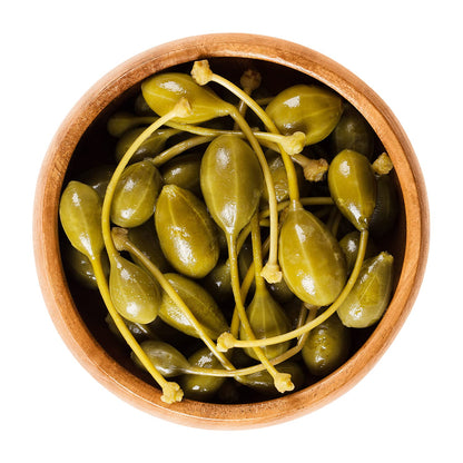 Sanniti Spanish Caperberries (Caper Berries) in Vinegar and Salt Brine - 33.5 oz