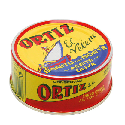 Ortiz White Tuna in Olive Oil, Fresh Tender Slices, Spanish Wild Caught Tuna, High in Protein and Omega 3 Fats, Excellent in Salad, Pasta or Sandwiches - No Need to Add Mayo, 8.81oz Can