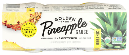 Golden Farms Pineapple Cups, Single Ingredient Healthy Snacks (Pack of 4), 100% Pure Fruit, No Added Sugar, Vegan, Gluten-Free, Kosher, Organic 4oz Fruit Cups