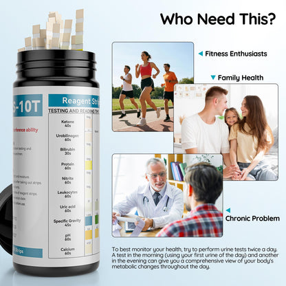 10-in-1 Urine Test Strips, UTI Test Strips for Urinalysis Full Panel, Ketone Test Kit at Home, 100 Count