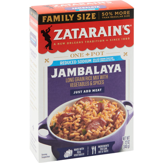 Zatarain's Reduced Sodium Jambalaya Rice Dinner Mix, 12 oz