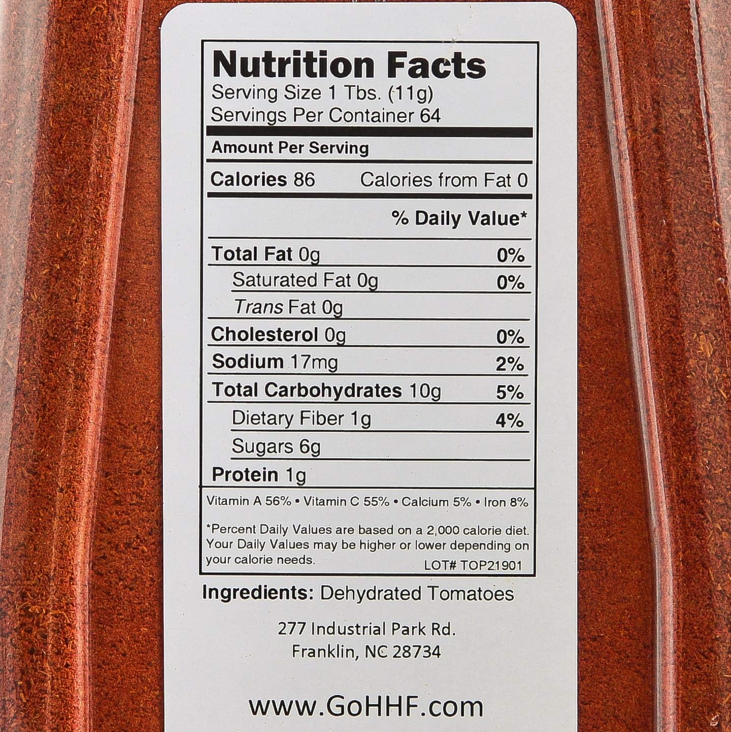 Premium Dehydrated Tomato Powder, 24 oz Size Quart Jar - From Harvest Red Tomatoes by Harmony House Foods