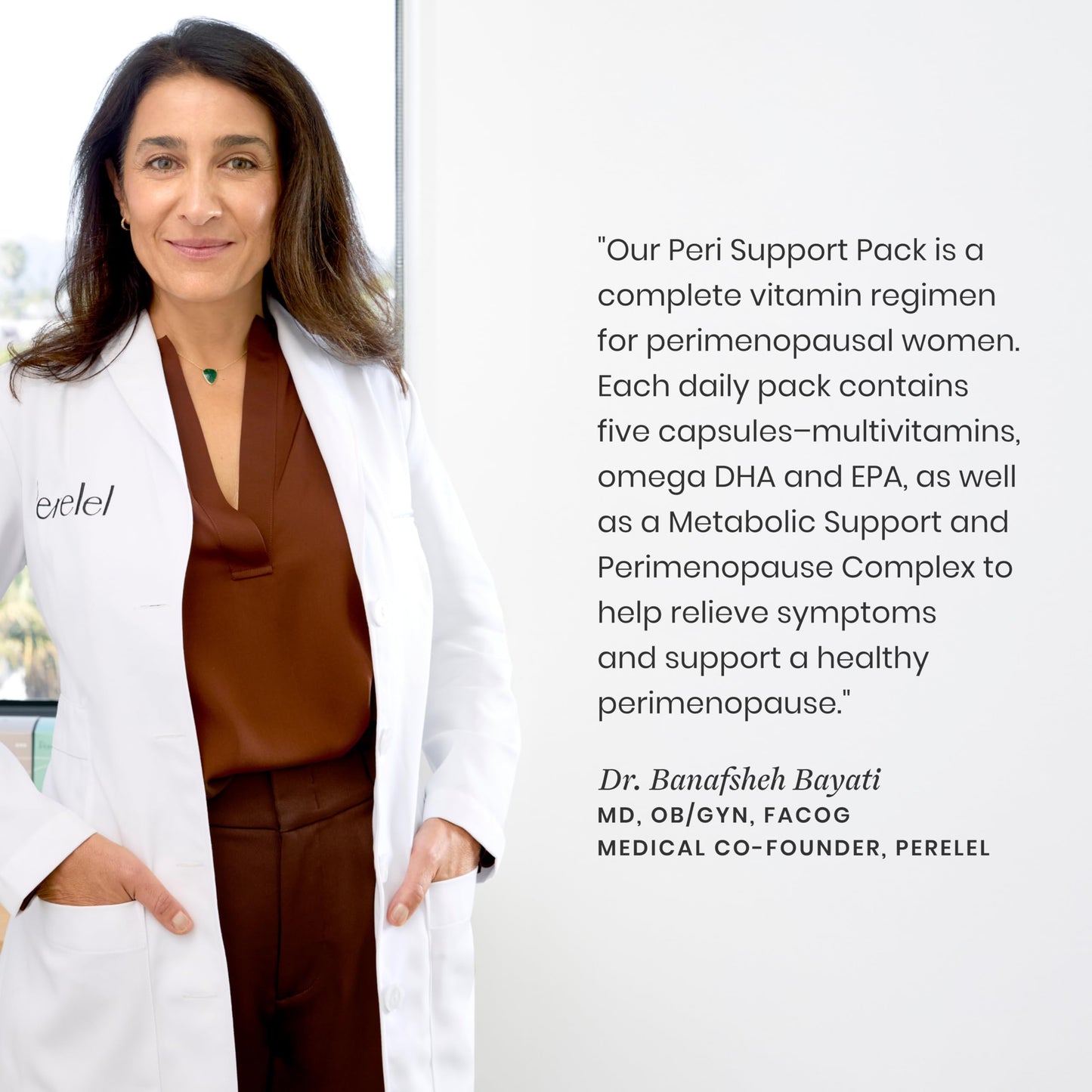 Perelel Peri Support Pack, Perimenopause Vitamins for Women, for Womens Nutrition Support & Overall Wellness, Soy & Gluten Free, Non GMO, 30 Daily Pill Packs
