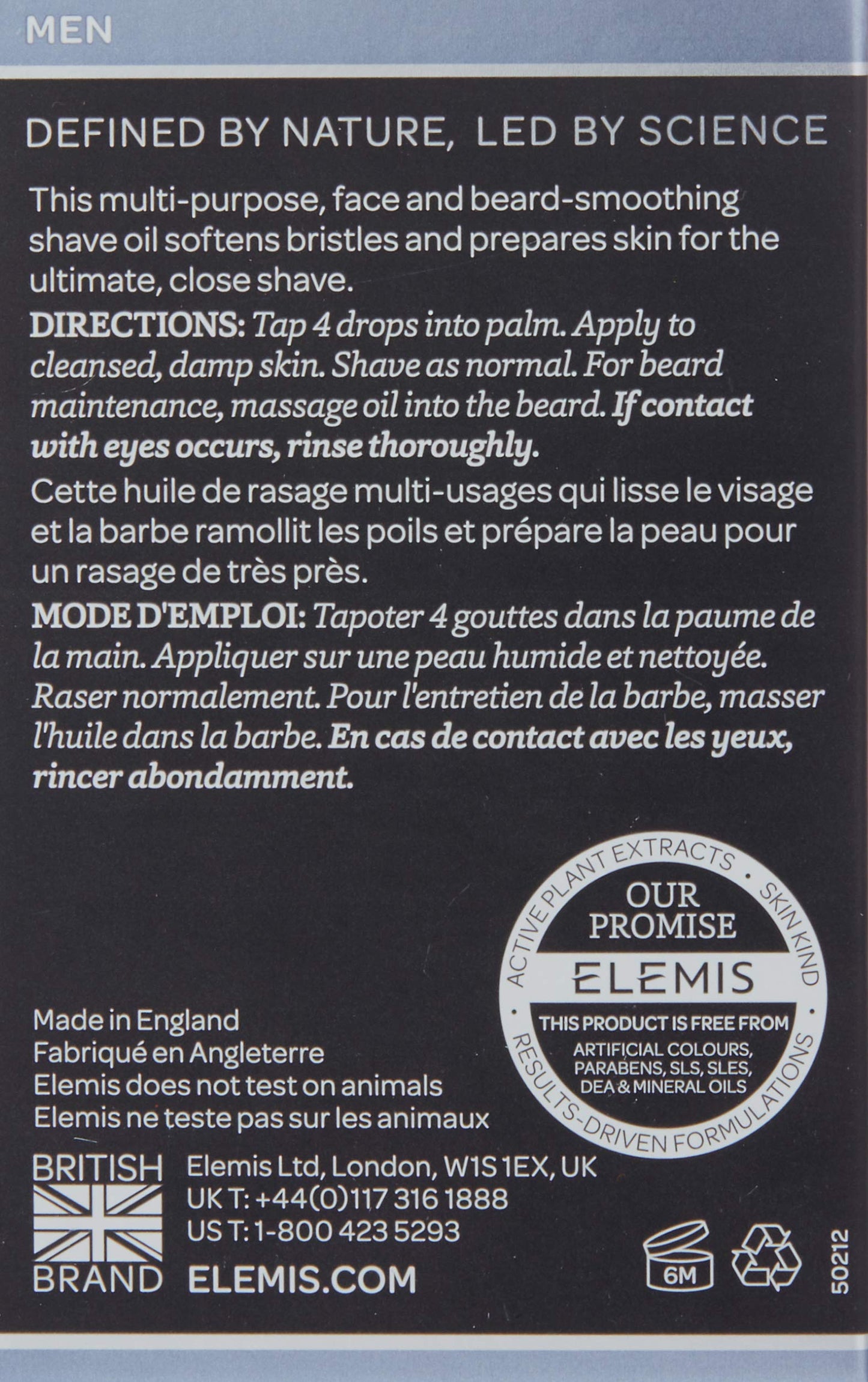 ELEMIS Smooth Result Shave and Beard Oil for Men, 1 Fl Oz