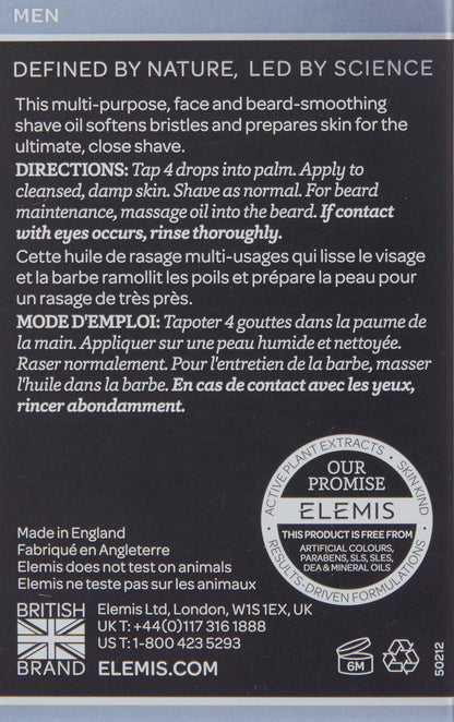 ELEMIS Smooth Result Shave and Beard Oil for Men, 1 Fl Oz