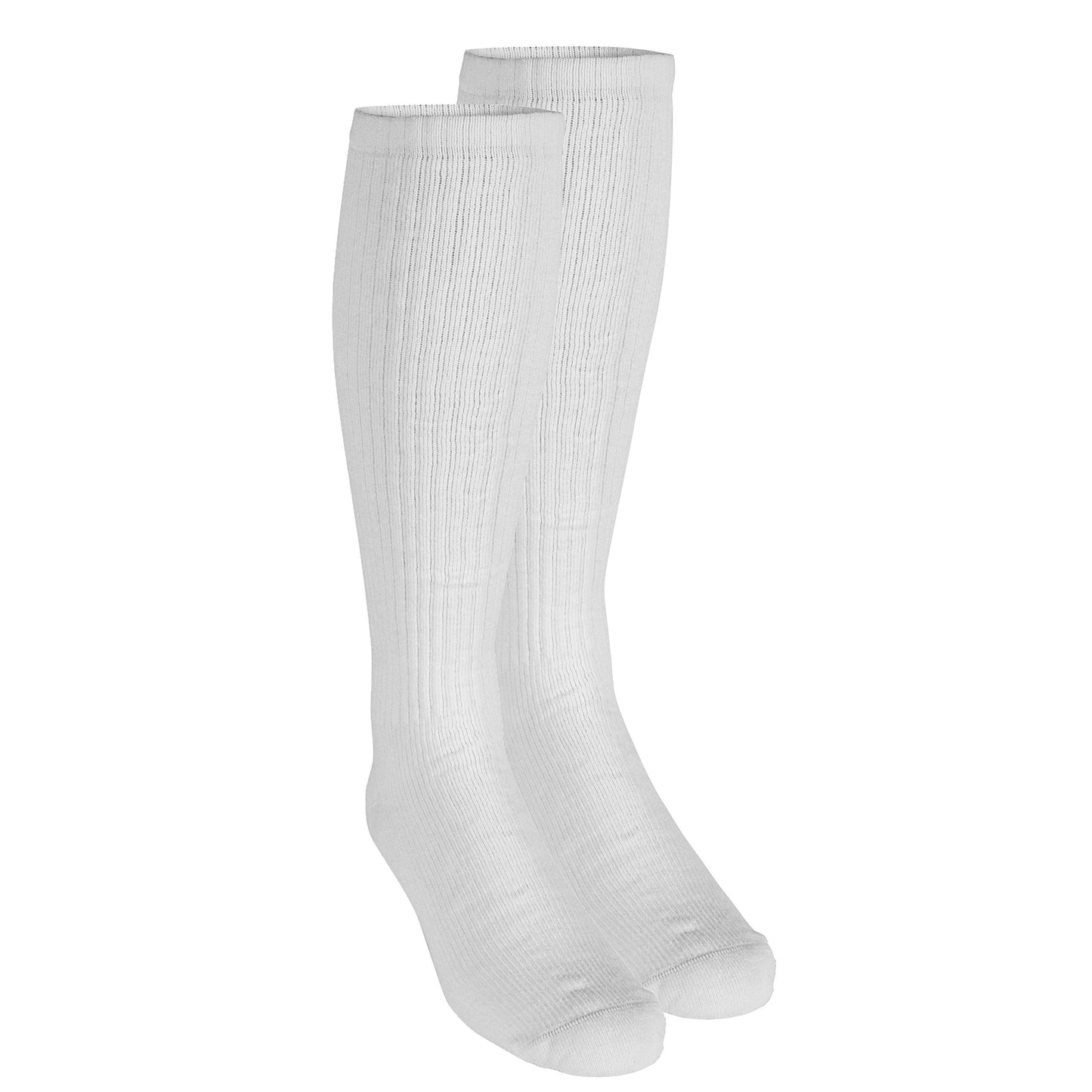 Truform Diabetic Compression Socks for Men and Women, 8-15 mmHg Knee High Over Calf Length, White, Medium