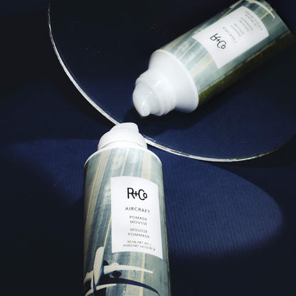 R+Co Aircraft Pomade Mousse | Lightweight Mousse for Texture, Volume & Definition | Anti-Frizz Hair Styling Foam for Tousled, Lived-In Looks | Vegan, Cruelty-Free & Paraben-Free