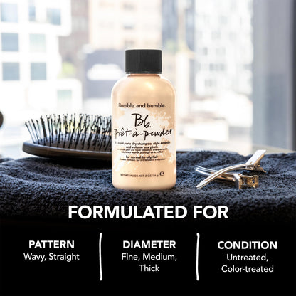 Bumble and bumble. Prêt-à-powder Dry Shampoo Powder | Adds Volume, Texture + Absorbs Oil | Non-Aerosol | For All Wavy + Straight Hair Types