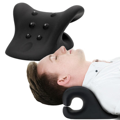 HealthSmart Neck & Shoulder Traction Device, Neck & Shoulder Relaxer, Magnetic Therapy, Cervical Spine Alignment and TMJ Relief, Neck Pain Relief, Black