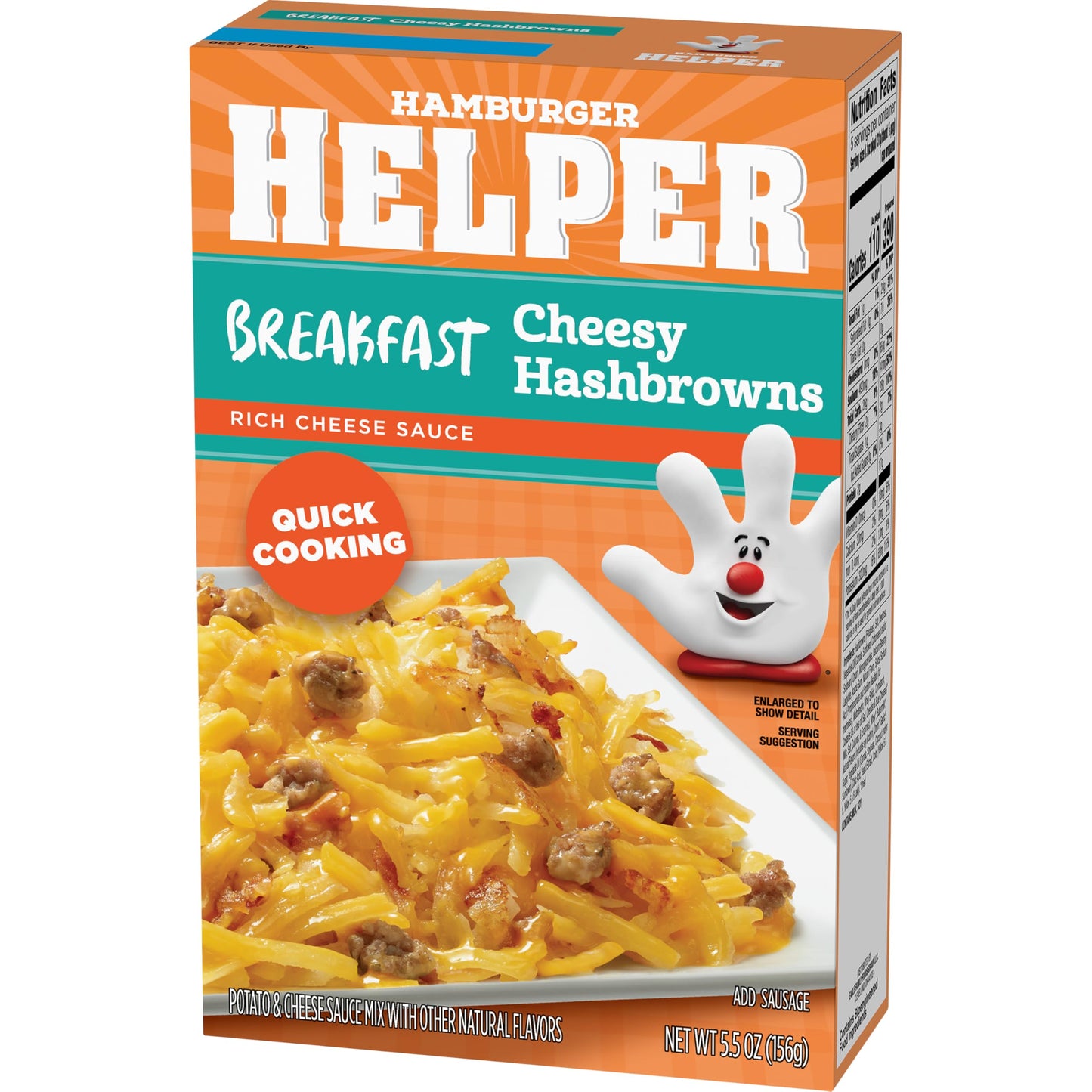 Hamburger Helper BREAKFAST Cheesy Hashbrowns Meal (5.5 oz - 12 Pack) No Artificial Flavors, Ready in3 Easy Steps, Quick Breakfasts for Busy Mornings & Families On-the-Go