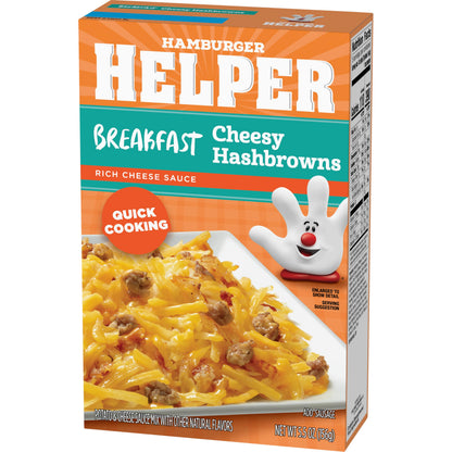 Hamburger Helper BREAKFAST Cheesy Hashbrowns Meal (5.5 oz - 12 Pack) No Artificial Flavors, Ready in3 Easy Steps, Quick Breakfasts for Busy Mornings & Families On-the-Go