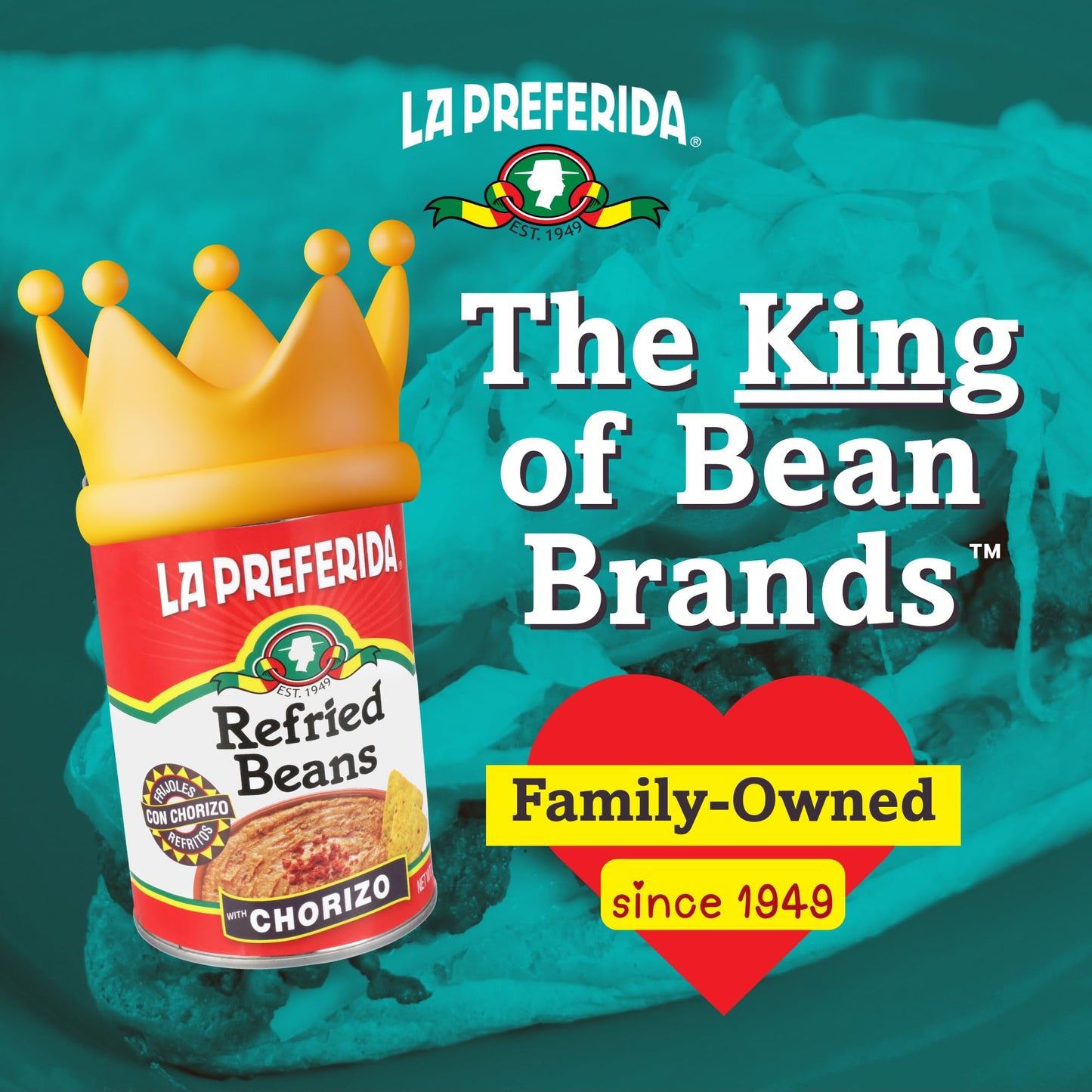 La Preferida Chorizo Refried Beans Heat & Serve for an Instant Side Dish or Add to Enchiladas, Tostadas & More,16 oz. (Pack of 12)