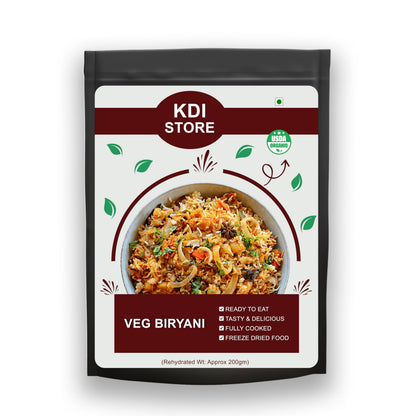 KDI Store Vegetarian Biryani, Ready to Eat, Freeze Dried, USDA Organic, Fully Cooked Indian Rice Dish, 80g