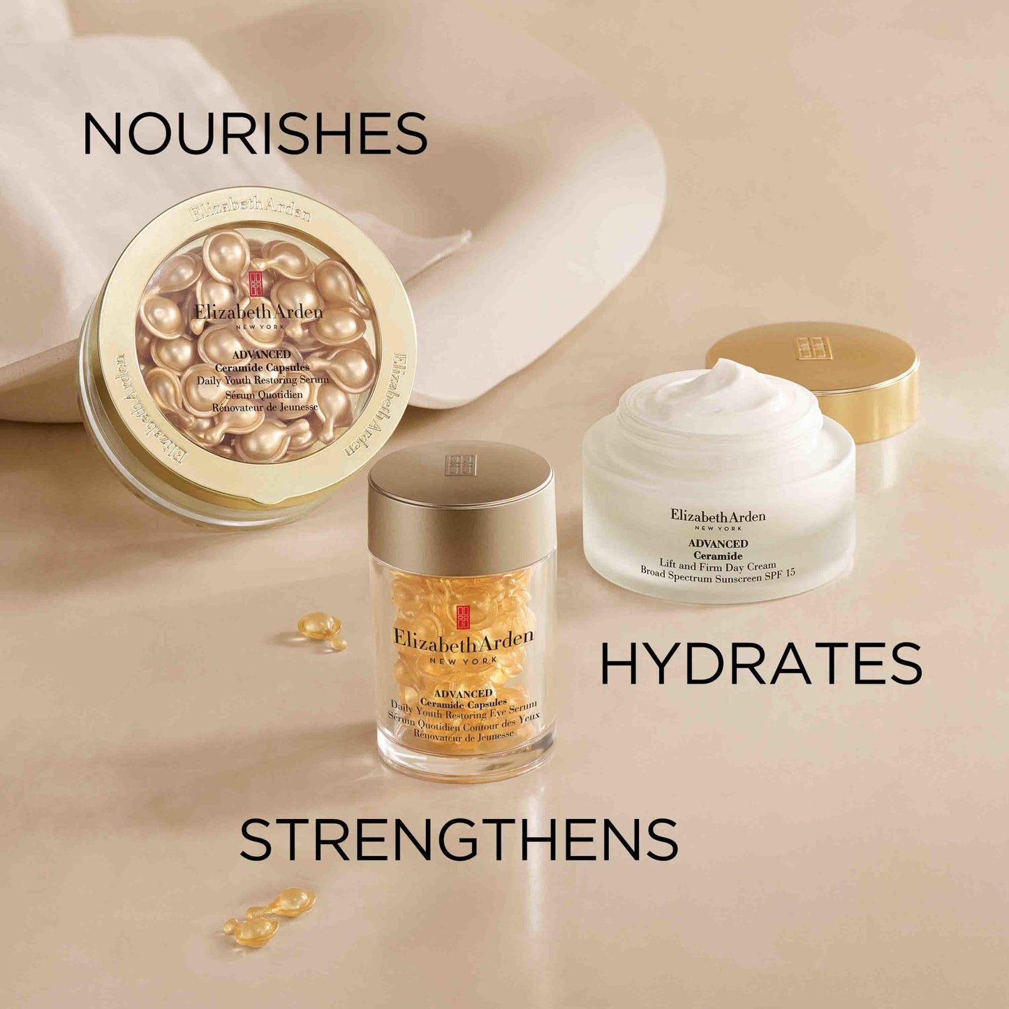 Elizabeth Arden Advanced Ceramide Eye Serum Capsules, Youth Restoring Daily Skin Care, 60 Count