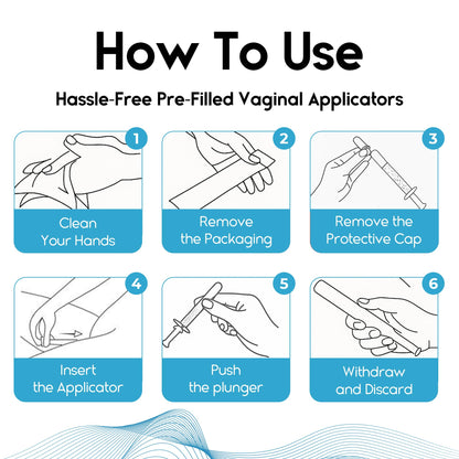 Vaginal Moisturizer Gel for Vagina Health, Moisturizer Applicators for Vaginal Dryness Relief and Long Lasting Wetness - Pre and Post Menopausal - 12 Pre Filled Applicators