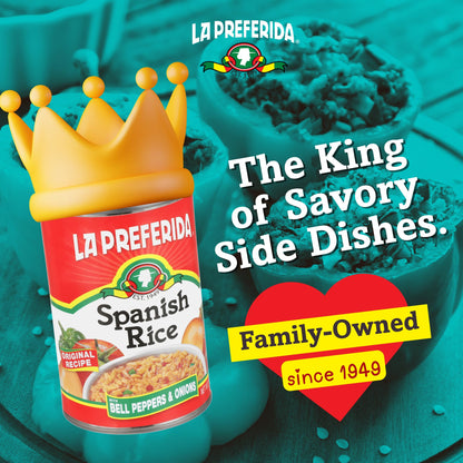 La Preferida Canned Spanish Rice (Bold Flavor from Bell Pepper, Onion & Tomato) No Artificial Colors or Preservatives. Easy Mexican Side Dish, Ready in Minutes, 15oz. (Pack of 12)