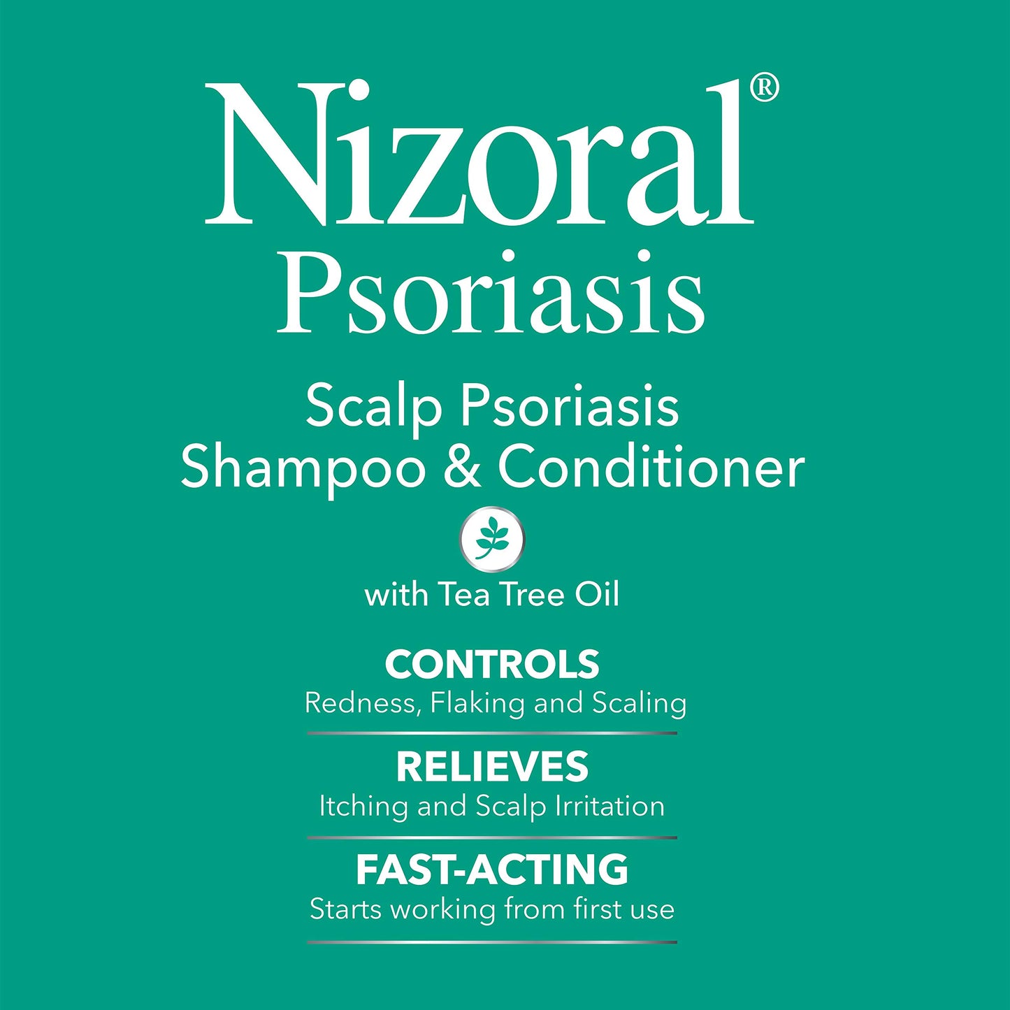 Nizoral Psoriasis Shampoo & Conditioner, 11 Oz, Gentle Scalp Treatment, Relieves Itching, Flaking, Redness, Scaling Effective Scalp Psoriasis Shampoo with Salicylic Acid and Tea Tree Oil (Pack of 2)