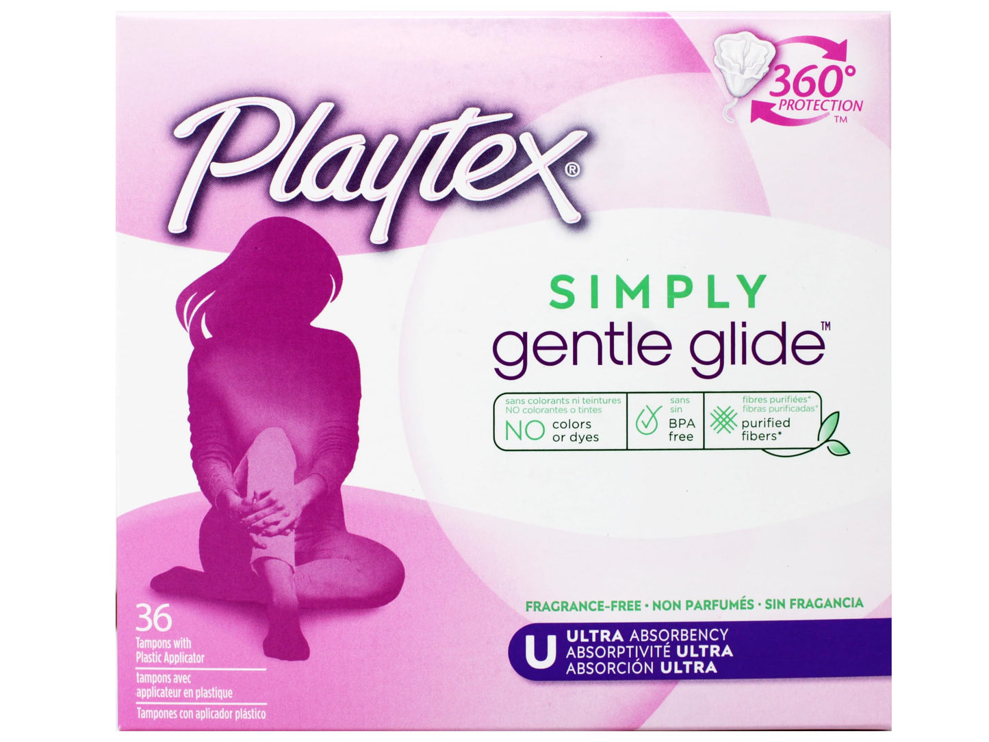 Playtex Gentle Glide Tampons Unscented Ultra Absorbency 36 Count (Pack of 3)