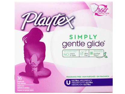 Playtex Gentle Glide Tampons Unscented Ultra Absorbency 36 Count (Pack of 3)