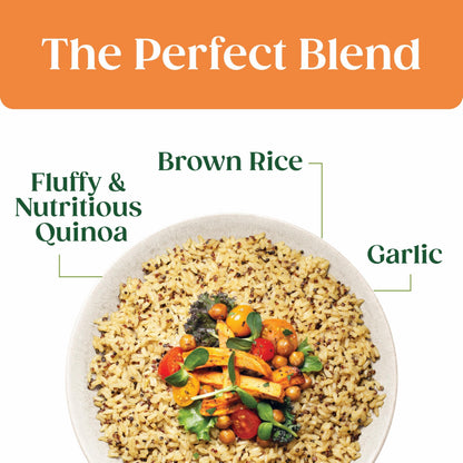 SEEDS OF CHANGE Organic Quinoa & Brown Rice with Garlic Family Size, Organic Food, 17.3 oz Pouch (Pack of 6)