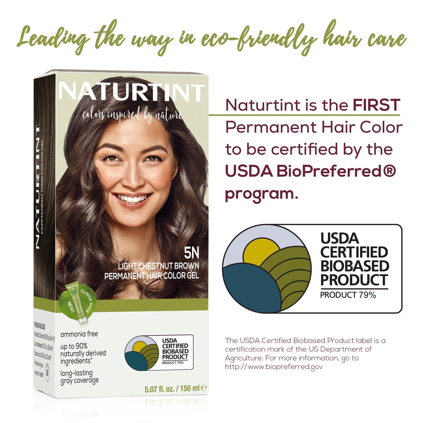 Naturtint 5N Light Chestnut Brown Permanent Hair Color (Pack of 1), Ammonia Free, Vegan, Cruelty Free, up to 100% Gray Coverage, Long Lasting Results (Packaging may vary)
