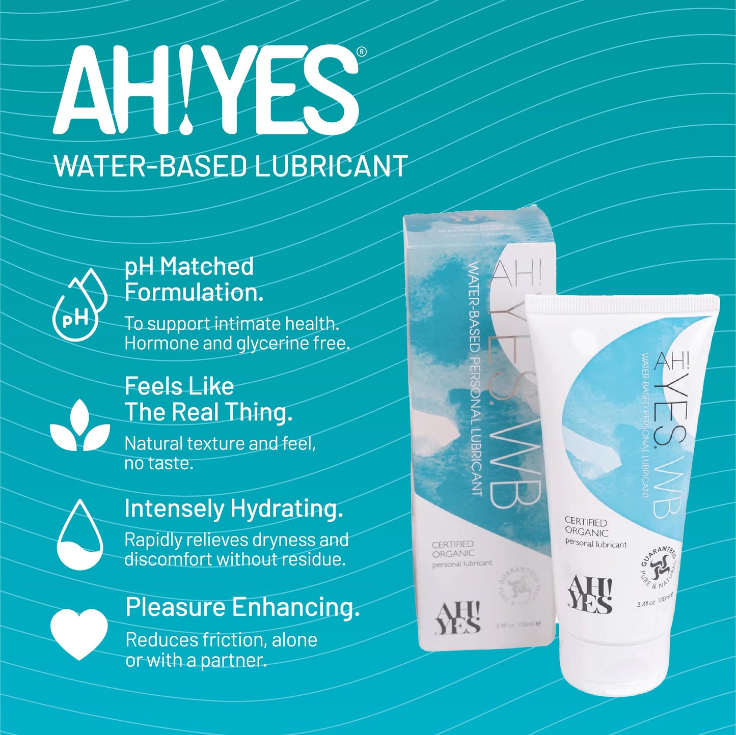 AH! YES® Intimate Health Starter Bundle | Certified Organic | Water-Based & Plant-Oil Lubricants, Vaginal Moisturizer & pH-Balanced Feminine Wash | Long-Lasting Hydration & Gentle Care