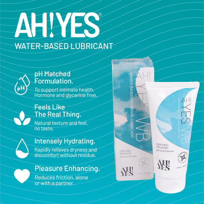 AH! YES® Intimate Health Starter Bundle | Certified Organic | Water-Based & Plant-Oil Lubricants, Vaginal Moisturizer & pH-Balanced Feminine Wash | Long-Lasting Hydration & Gentle Care