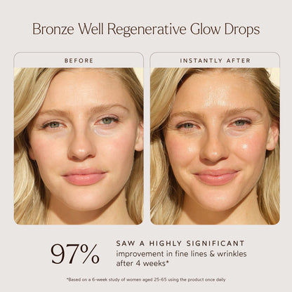 True Botanicals Bronze Well Regenerative Glow Drops | Naturally Bronzing | Moisturize Skin & Add a Slight Glow | All Skin Types | Dermatologist Tested, All Natural, Vegan | 1 fl oz | 30 ml