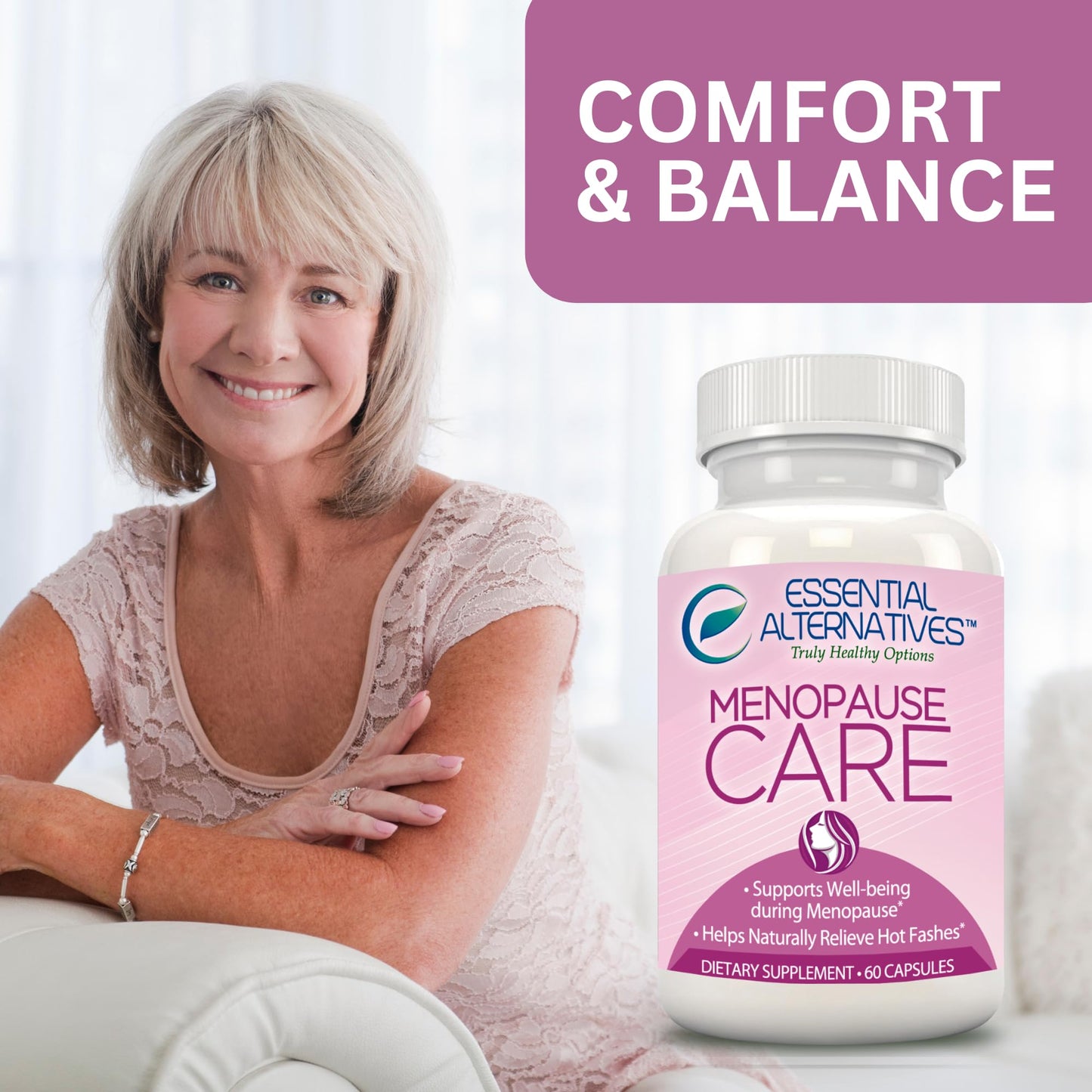 Menopause Care Supplement with Soy Isoflavones, Magnolia Bark, and Black Cohosh